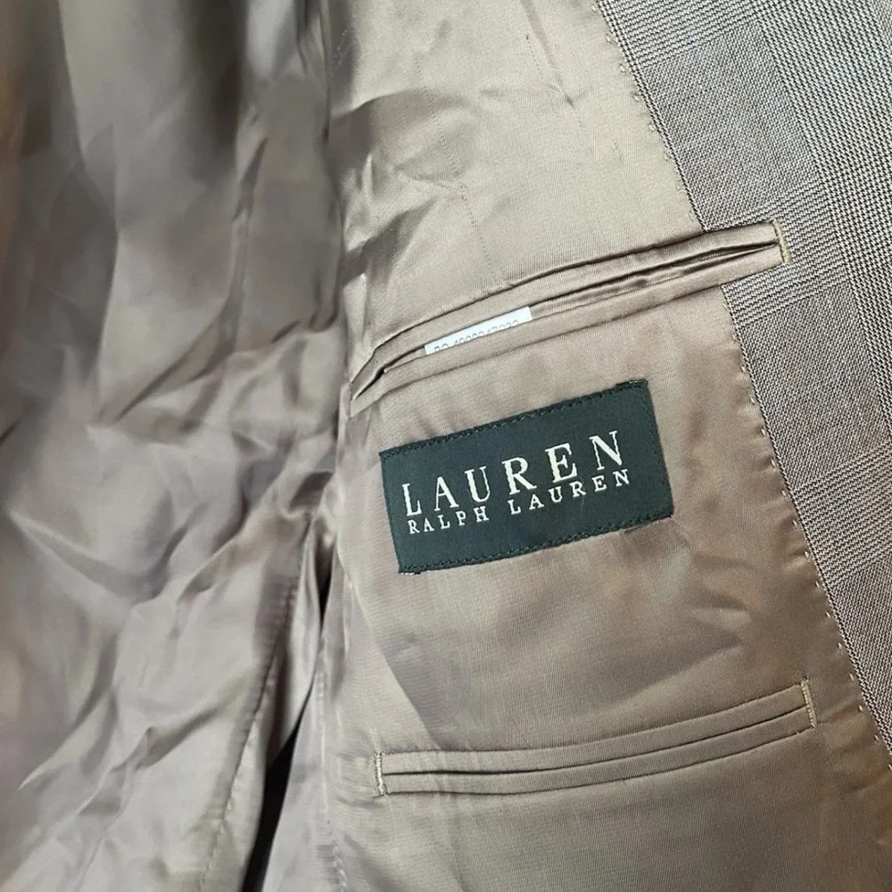 Lauren Ralph Lauren Jacket Mens 41R Gray Plaid 100% Wool Lord + Taylor Blazer